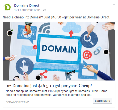 Facebook ad copy